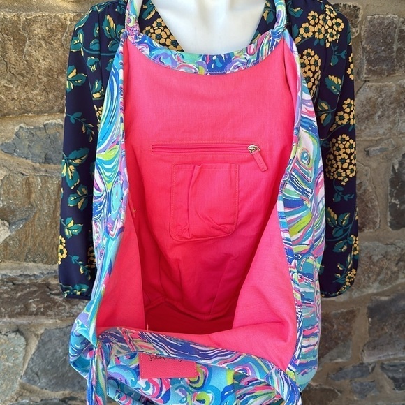 Lilly Pulitzer Bohemian Beach Pool Tote purse Bag Pink Blue Guilty Pleasure Lg. - Picture 7 of 9